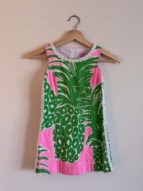 Girls' Lily Pulitzer Pink & Green Tropical Print Dress